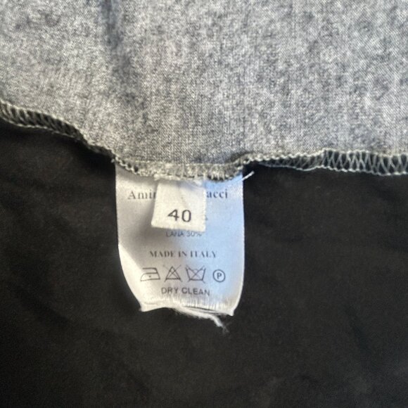 Amina Rubinacci Napoli Womens Gray & Black 3/4 Sleeve Hi-Low Top Size 40 Italy - Picture 4 of 8